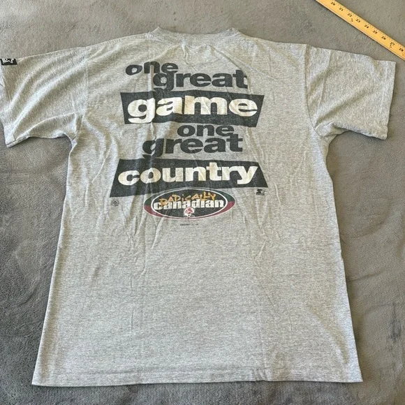 Vintage Single Stage 1996 STARTER t shirt Football Radically Canadian CFL Large - Picture 9 of 10